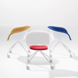 Silla Duna 02 ruedas Arper. Diseño moderno para hogar y contract.