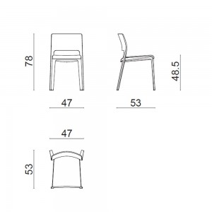 Silla Juno 02 polipropileno cojín Arper. Sillas para interiores modernas.