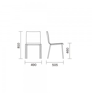 Silla Kuadra XL 2401 de Pedrali. Sillas de diseño moderno. Sillas plásticas.