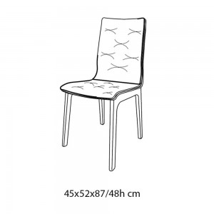 Silla Alfa Cojín de Bontempi. Sillas para comedor de diseño italiano.