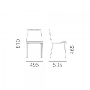 Silla Kuadra XL 2461 de Pedrali. Sillas de diseño. Sillas tapizadas contract.