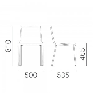 Silla Kuadra XL 2463 de Pedrali. Sillas de diseño. Sillas tapizadas den cuero.