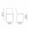 Silla Kuadra XL 2463 de Pedrali. Sillas de diseño. Sillas tapizadas den cuero.