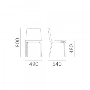 Silla Kuadra XL 2481/2491 de Pedrali.  Sillas de diseño. Sillas tapizadas.