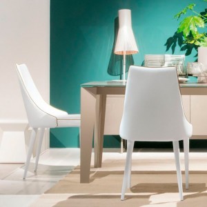 Silla Clara Acero de Bontempi. Sillas de comedor de diseño conteporáneo.