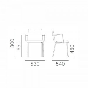 Sillón Kuadra XL 2484/2494 de Pedrali. Sillas de diseño. Sillas tapizada en tela.