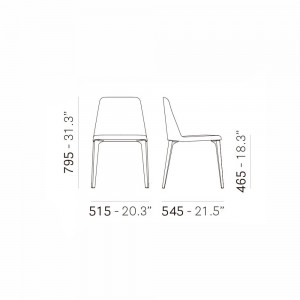 Silla Laja 880 de Pedrali. Sillas de diseño. Sillas tapizadas modernas.