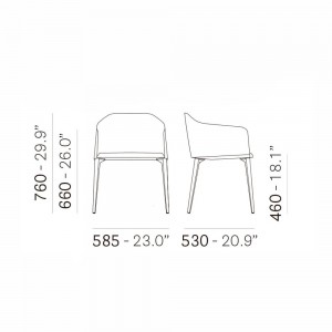 Sillón Laja 885 de Pedrali. Sillas de diseño. Sillas tapizadas modernas.