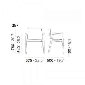 Sillón Malmo 397 de Pedrali. Sillas de diseño. Sillas tapizadas en cuero.
