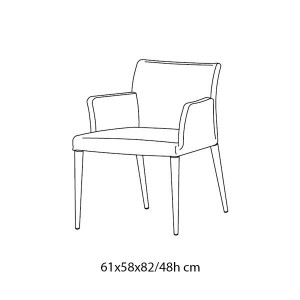 Sillón Mila de Bontempi. Sillones y butacas de comedor de diseño italiano.