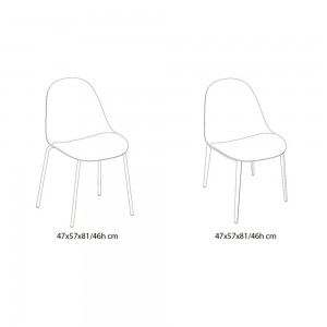 Silla Mood Acero de Bontempi. Sillas de salón o comedor de diseño italiano.