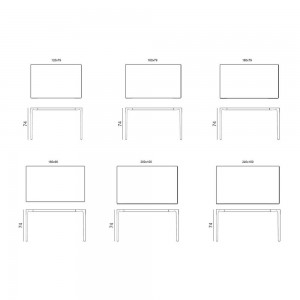 Mesa Nuur rectangular Arper. Mesas de diseño para oficinas y hogar.
