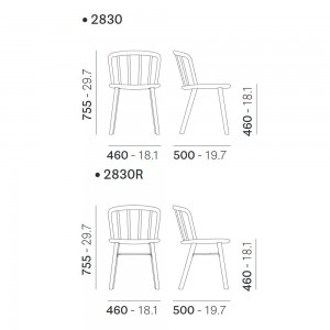 Silla Nym 2830 de Pedrali. Sillas de diseño. Sillas de madera modernas.