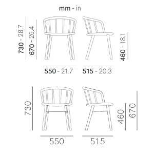 Sillón Nym 2835 de Pedrali. Sillas de diseño. Sillas de madera modernas.