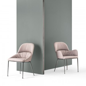Silla Queen Acero de Bontempi. Sillas tapizadas en ecopiel de diseño italiano.