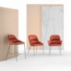 Silla Queen Acero de Bontempi. Sillas tapizadas en ecopiel de diseño italiano.