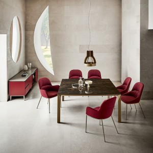 Sillón Queen Acero de Bontempi. Sillones tapizados en ecopiel o piel de diseño italiano.