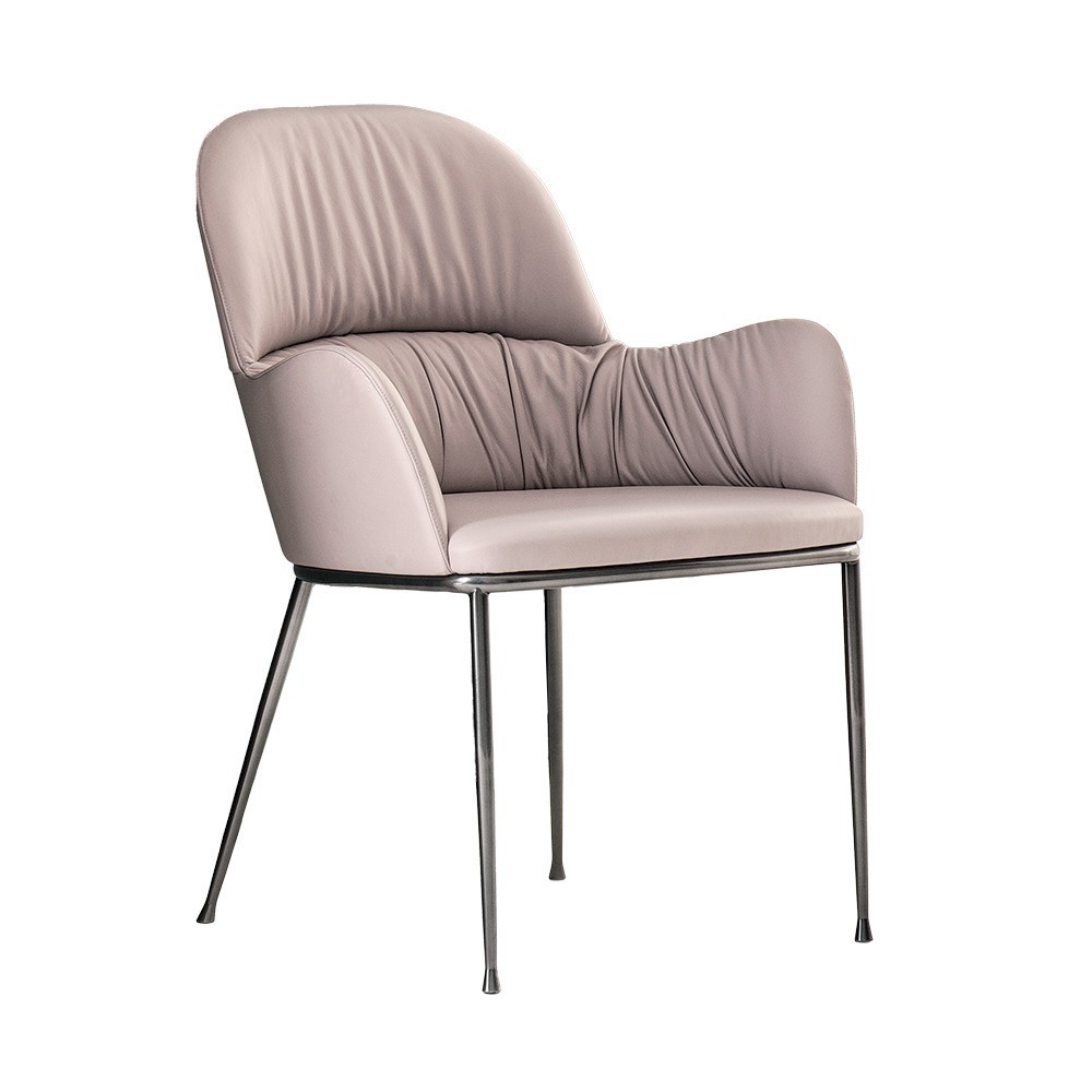 Sillón Queen Acero de Bontempi. Sillones tapizados en ecopiel o piel de diseño italiano.