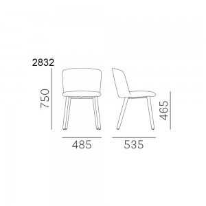 Sillón Nym 2832 de Pedrali. Sillas de diseño. Sillas tapizadas modernas.