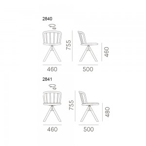 Silla Nym 2840/2841 de Pedrali. Sillas de diseño. Sillas giratorias de oficina.