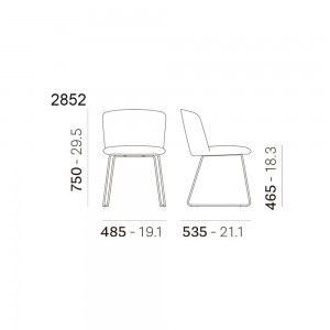 Silla Nym 2852/2882 de Pedrali. Sillas de diseño. Sillas tapizadas contract.