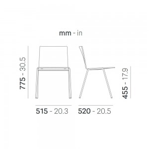 Silla Osaka 5711 de Pedrali. Sillas de diseño. Sillas modernas contract.