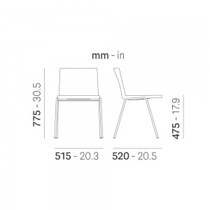 Silla Osaka 5721 de Pedrali. Sillas de diseño. Sillas tapizadas contract.