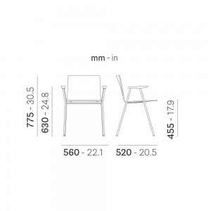 Sillón Osaka Metal 5712/5715 de Pedrali. Sillones de diseño. Sillas modernas contract.