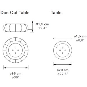 Mesa Don-Out  de Ogo. Muebles de exterior. Mesas auxiliar jardin y terrazas.