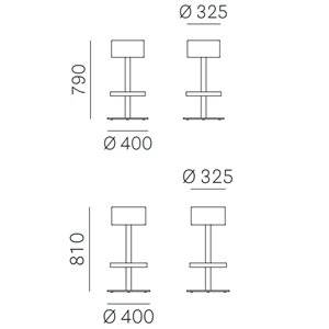 Taburete TX 4405F/4405G de Pedrali. Taburetes de diseño. Taburete contract.
