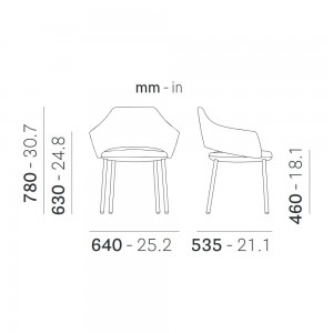 Sillón Vic Metal 647/646 Pedrali Pedrali de Pedrali. Sillas modernas. Sillas de diseño contract.