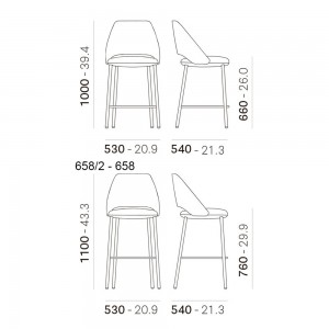 Taburete Vic Metal 659/2 de Pedrali. Taburetes de diseño italiano moderno.