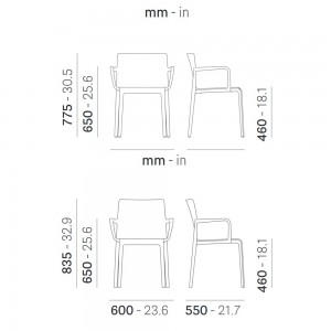 Sillón Volt 675/674 de Pedrali. Sillas de diseño. Sillas modernas de exterior.