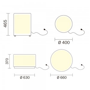 Pouf Wow 485E/475E de Pedrali.  Poufs de diseño. Poufs moderno con luz LED.