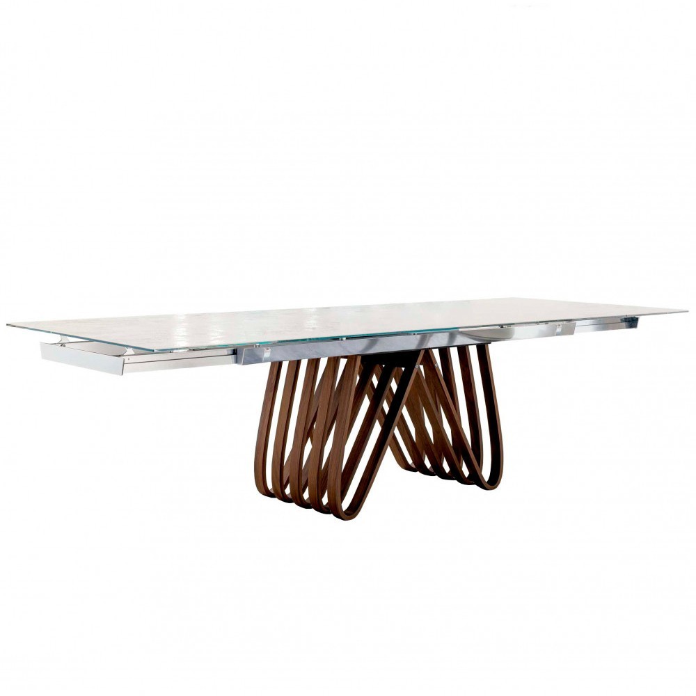 Mesa Arpa extensible cerámica de Tonin casa. Muebles modernos de hogar.
