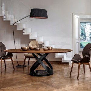 Mesa Capri Redonda Madera de Tonin casa. Muebles modernos de hogar.