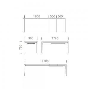 Mesa Exteso de Pedrali. Mesas extensibles de diseño. Mesas extensibles modernas.