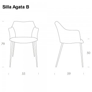 Sillón Agata Metal de Tonin casa. Muebles modernos de hogar.