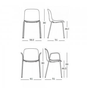 Silla Troy Tapizada Acero Magis. Silla de diseño para comedor o cocina.
