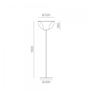 Lámpara pie L002ST de Pedrali. Lámparas de diseño. Lámparas de salón. 