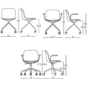 Silla Troy 4Star Polipropileno Magis. Silla de diseño moderno con ruedas.