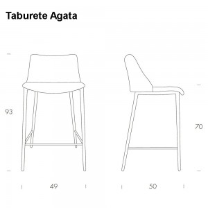 Taburete Agata Metal de Tonin casa. Muebles modernos de hogar.