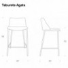Taburete Agata Metal de Tonin casa. Muebles modernos de hogar.