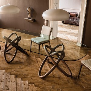 Mesa Carioca Rectangular de Cattelan Italia. Mesa moderna. Mesas de cristal.