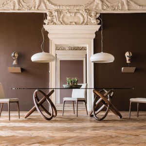 Mesa Carioca Rectangular de Cattelan Italia. Mesa moderna. Mesas de cristal.