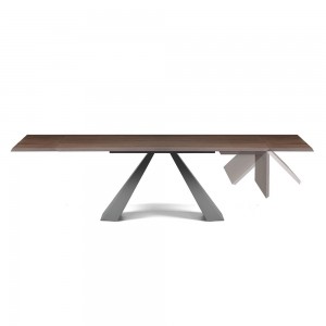 Mesa Eliot Wood Drive de Cattelan Italia. Mesa de salon de diseño moderno.