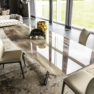 Mesa Planer CrystalArt de Cattelan Italia. Mesa de diseño para salón.
