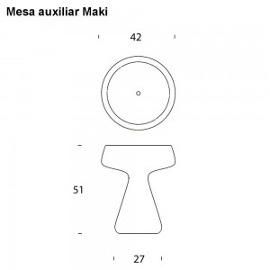Mesa auxiliar Maki luz de Tonin casa. Muebles modernos de hogar.