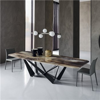 Mesa Skorpio CrystalArt de Cattelan Italia. Muebles modernos italianos.