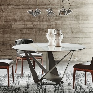 Mesa Skorpio redonda de Cattelan Italia. Mesa de diseño. Mesas redonda.